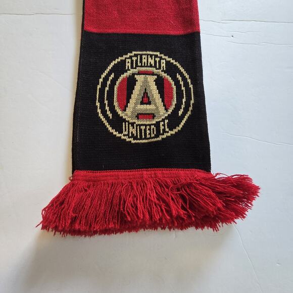RuffNeck Atlanta United FC Soccer Scarf Red Black 7" X 60" Sports College Fan - Picture 4 of 8